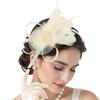 Formal Dress Small Top Hat Headband Retro Fascinator Headdress Feathers Mesh Headband  Bride