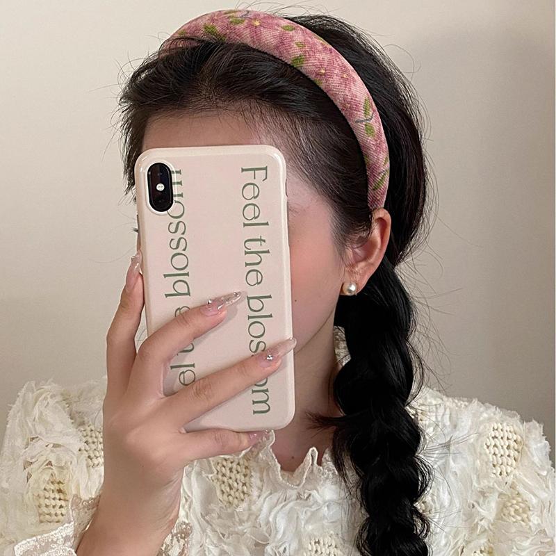 Rose Red Wide-brimmed Sponge Hair Band Women Fairy Temperament Headband Tweed Head Hoop Hairband Princess Girls Hair Accessories