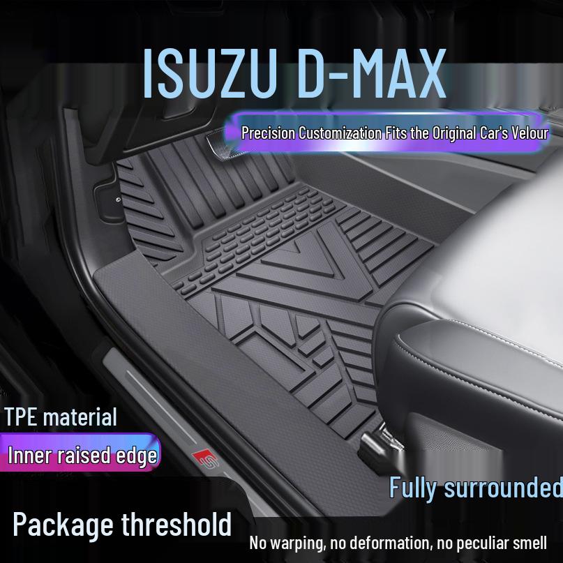 Isuzu D-MAX TPE Waterproof Floor Mats & Door Sill Covers - Full Coverage Dirt-Proof Protection Single Layer Upgrade: TPE Mats