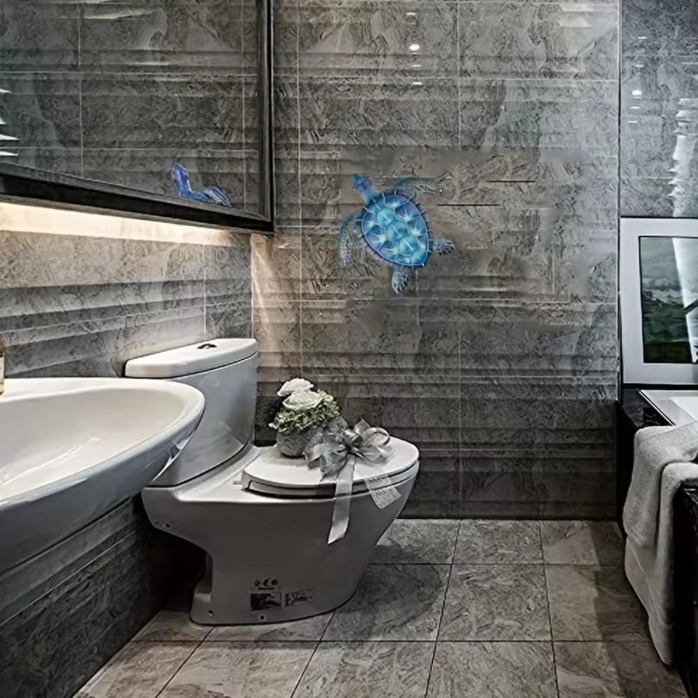 1 Stück Blaue Meeresschildkröte aus Metall, Wanddekoration – Kunstdekoration, Geschenk für Schildkrötenliebhaber, Zuhause