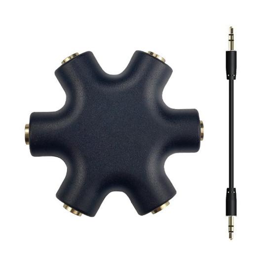 3.5mm Audio Splitter Adapter 1 Male To 5 Female Headphone Jack Distributor for Multiple Devices Audio Sharing Reverse Operation Splitter Compatible