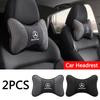 LJX1  2PC Car Seat Neck Pillow Leather Headrest Lumbar Waist Support Breathable For Mercedes Benz AMG W205 W204 W203 W210 W222 CLK GLA