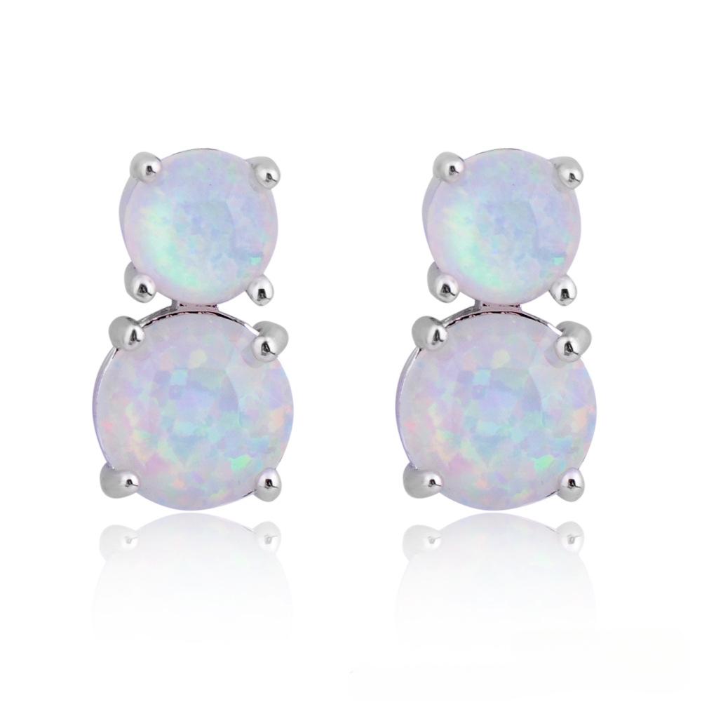 White Earrings Earrings Pendants Round Earrings Opal Jewelry