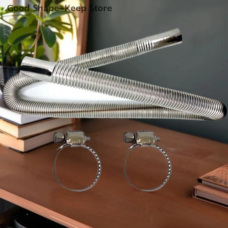 60-300cm Air Parking Heater Stainless Steel Exhaust Pipe Tube Gas Vent Hose With Hose Clamp For Car Heater