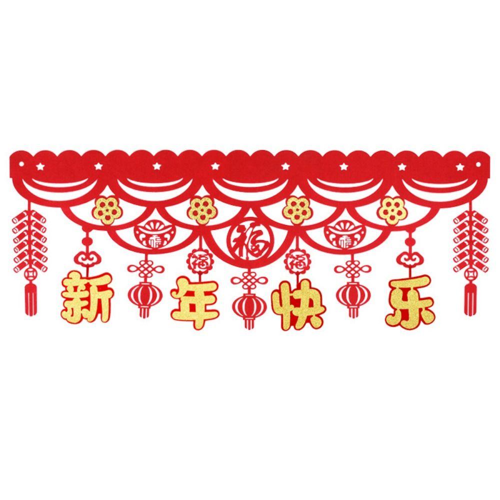 Decorative Chinese New Year Dragon Banners Felt Spring Festival Hanging Flag  Lunar New Year