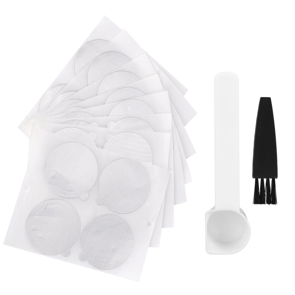 Fit for Disposable Coffee Capsule Coffee Powder Filter Cup Kit Kitchen Supplies(Black 30pcs Coffee Capsule +30pcs Aluminum Foil Paper