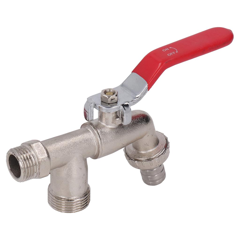 Double Valve Faucet 1 In 2 Out Washing Machine Hose Ball Valve Zinc Alloy Garden Accessories