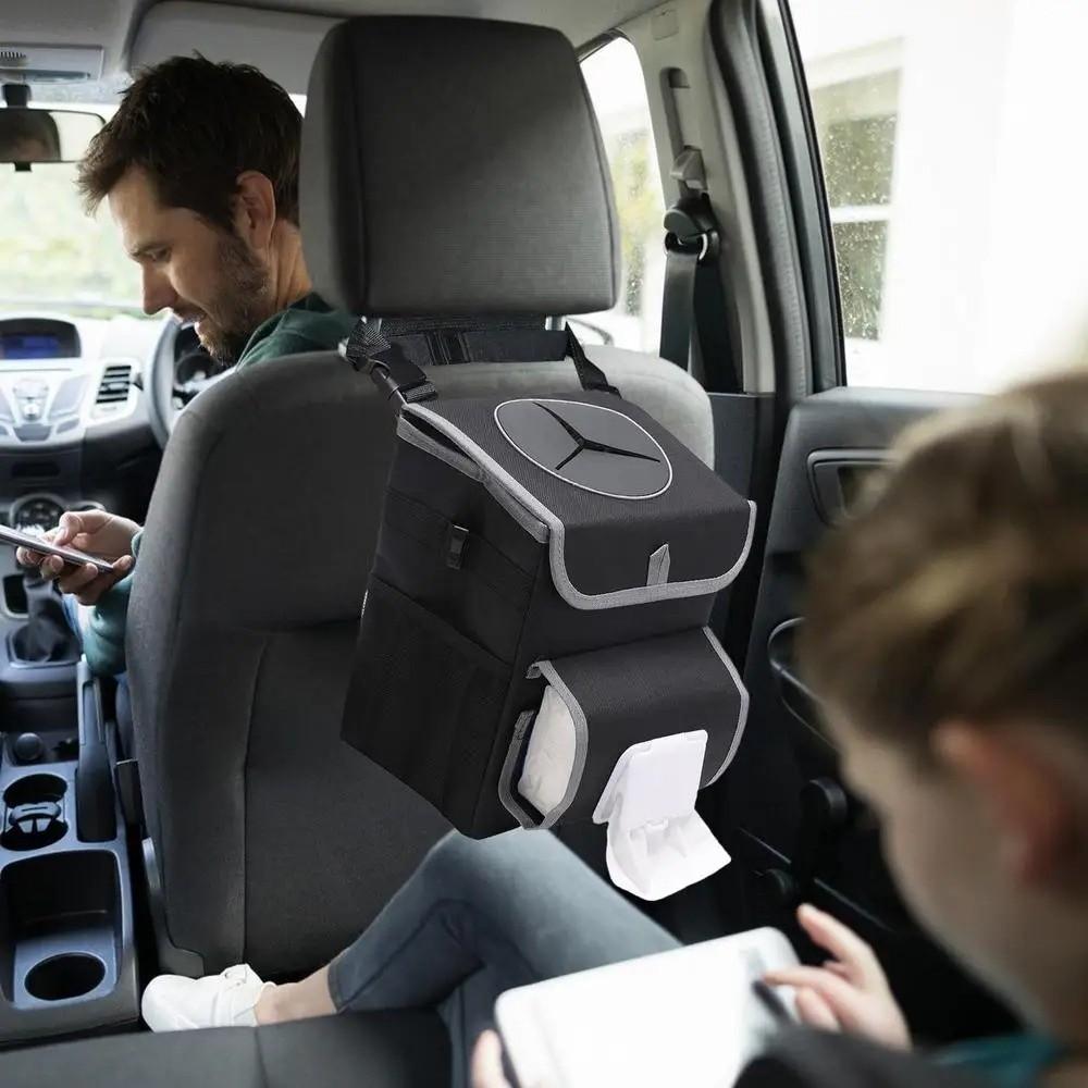 Leakproof Car Garbage Can Foldable Vehicle Waste Management Car Interior Accessories