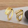 Nidin High Quality Punk Style Sparkling Zircon Rings For Women Men Irregular Geometric Finger Jewelry Engagement Wedding Gifts