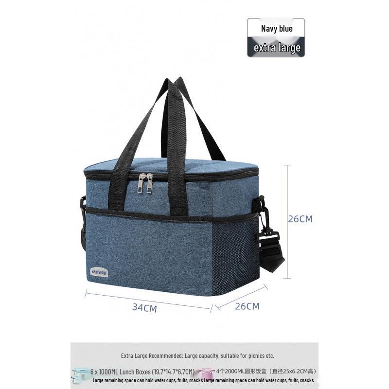 Insulated Food Delivery Bag with Ice Pack for Camping, Home, or Car Cooling