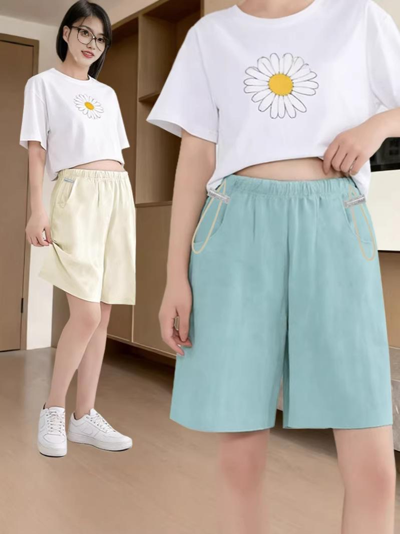 Maternity Quick-Dry Loose Capris - Summer Style L (110-130 pounds) абрикосовый
