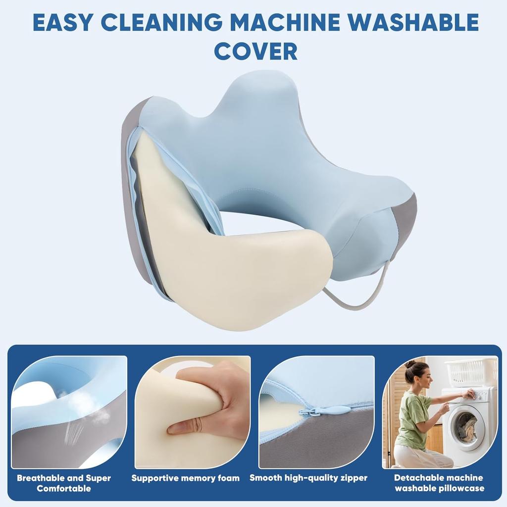 Easy Breath Face Down Pillow-Premium Memory Foam Neck Pillow-Ideal for Prone Sleeping and Travel