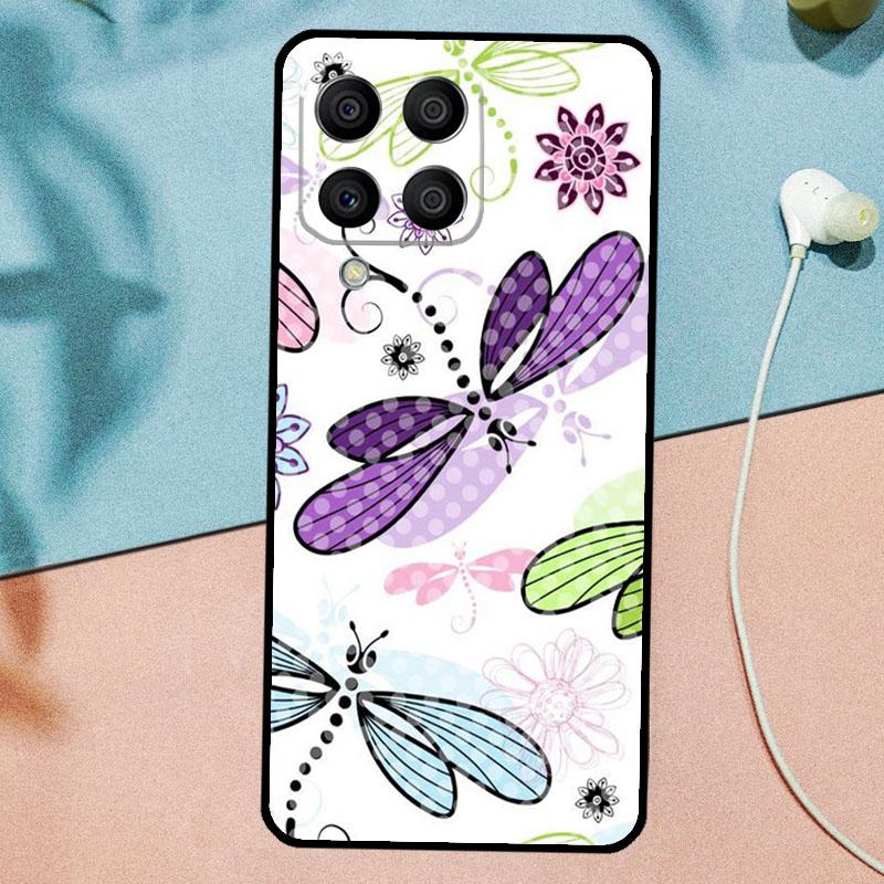 Floral Colorful Dragonfly For Samsung Galaxy M21 M31 M11 M13 M33 M53 M16 M06 M12 M14 M15 M35 M55 M34 M54 M32 M52 Case