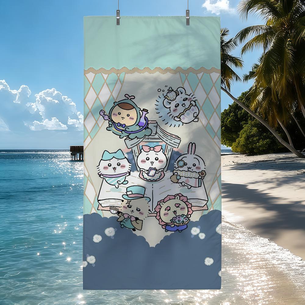 Cartoon C-Chiikawa Cute Towel Quick Drying Beach Towels Are Suitable For Swimming Pools Camping Yoga And The Gym