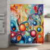 Colorful Swirl Shower Curtain Bold Abstract Design for Bathroom Decorations Perfect Gift Idea For Her