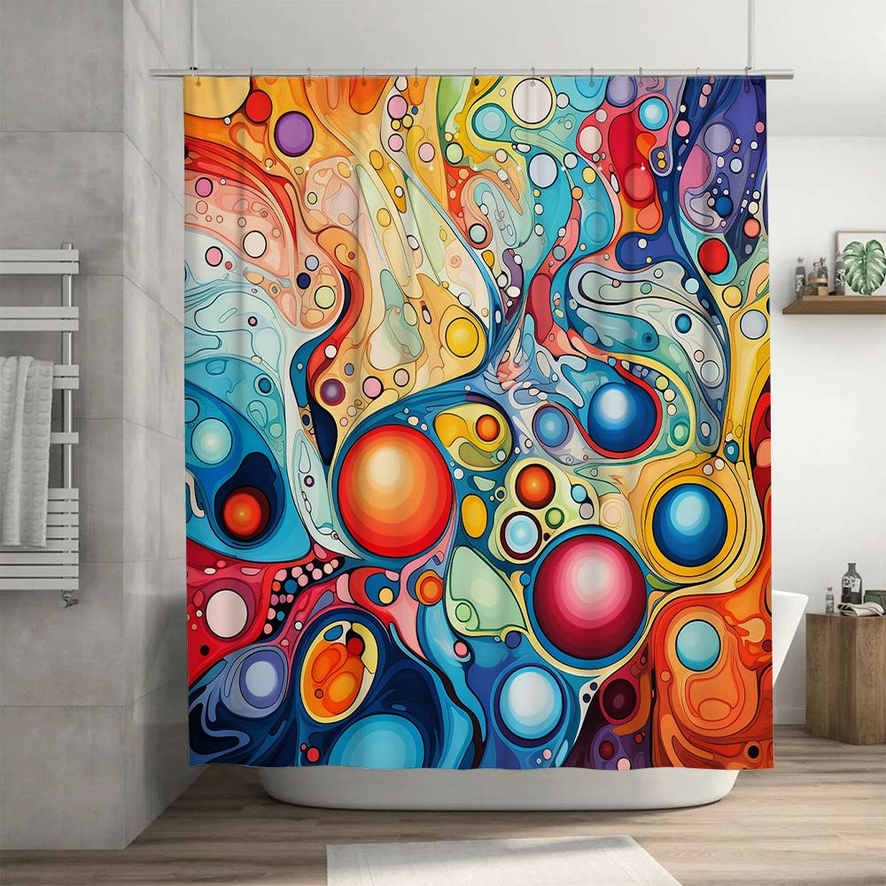 Colorful Swirl Shower Curtain Bold Abstract Design for Bathroom Decorations Perfect Gift Idea For Her