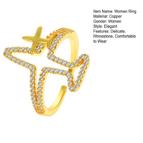 Girls Ring Casual Opening Copper Female Ring Dazzling Rhinestone Airplane Ladies Ring Female Ring Jewelry Accessories