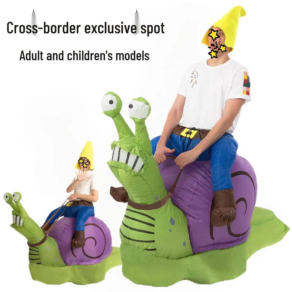 Halloween Parent-Child Inflatable Snail Costume - Funny TikTok Party Outfit