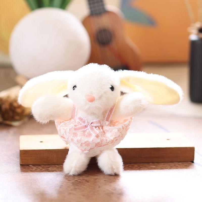 Cute Skirt Bunny Plush Toy Pendant Key Chain Bag Decor For Gift And Kids Play