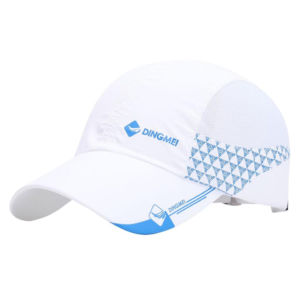 Baseball CA772 [White Fang] Hat, Cap, Mesh, Logo, Brim, Cap, Stylish, Fashionable, Cool, Men's (White)