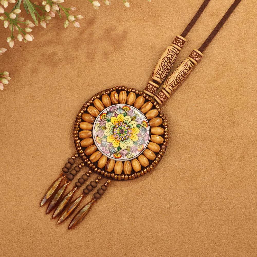 Bohemian Ethnic Retro Necklace, Sweater Chain, Tassel Pendant, European and American Bright and Fashionable Accessories