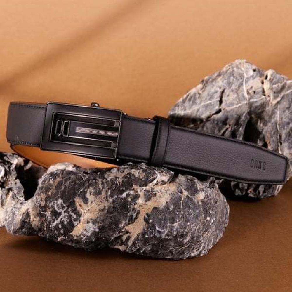 Daks Premium Dolce Black Leather Check Line Automatic Belt Dbbe4f832bk Single option