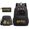 Large Capacity Schoolbag with Shoulder Strap; Student Three-piece Pencil Case Set