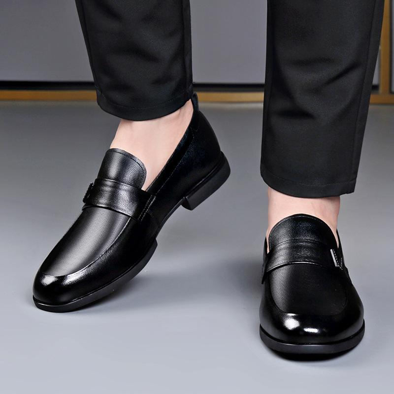 Genuine Leather Dress Shoes for Men  2025 Spring Autumn New Designer Casual Shoes Male Black Soft Sole Luxury Shoes Man