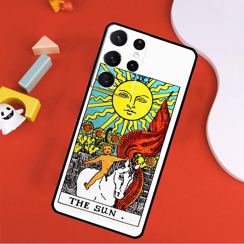 Tarot Card Astrology Sun Moon Lover Phone Case For Samsung Galaxy S25 Ultra S24 Ultra S9 S10 S20 S21 S22 S23 Plus S24 FE Cover