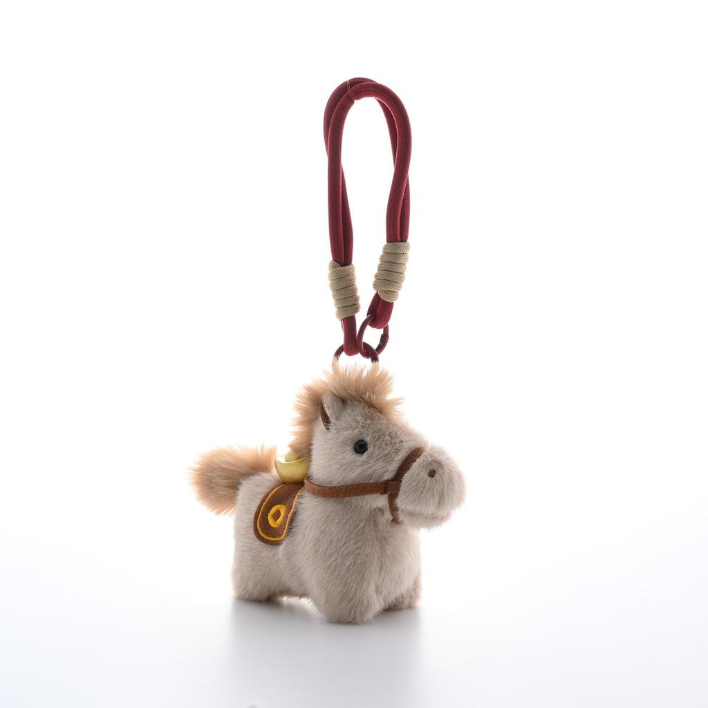 Money Soon Plush Keychain Pendant Mascot Doll Year of The Horse Desktop Pony Ornament