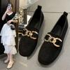 Fashion Black Round Toe Women's Flat Shoes Slip-on Comfortable and Elegant Korean Style Non Luxury Brand Fashionable Y2k Ladies Footwear