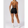Oblique Shoulder Beauty Back Exercise Underwear Women's Bubble Wrap Push Up Sexy Yoga Jacket Outwear Open Back Fitness Vest Bra