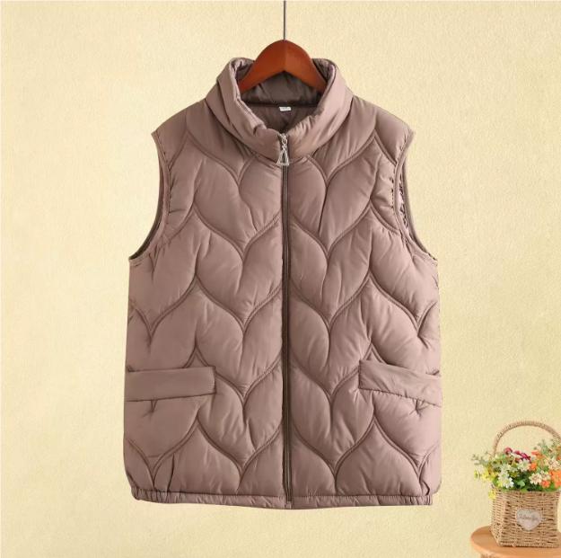 Herbst/Winter Modische Locker sitzende dünne Baumwollweste für Damen Warme baumwollgepolsterte Schulterjacke Ideal für Kaltwetter-Szenarien