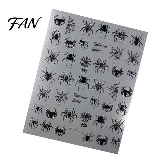 Halloween Theme Nail Decals Art Stickers, 5D Embossed Skull Pumpkin Ghost Parties Stickers Decals, Waterproof Self Adhesive Manicure Decoration