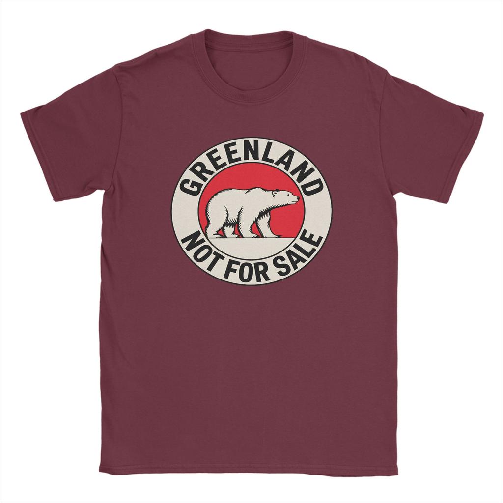 Grönland ist nicht zu verkaufen T-Shirt Sommer Harajuku T-Shirts Mann 100% Baumwolle Rundhals Große Größen T-Shirts Kurzärmelig Vintage Oberteile