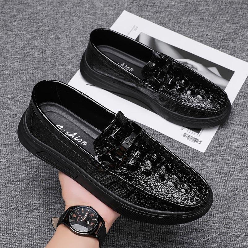 

Мужские мокасины из кожи высокого класса, молодежные, деловые, на одной педали, для стилиста, повседневные, с внутренней высотой, на платформе, для ночного клуба 38