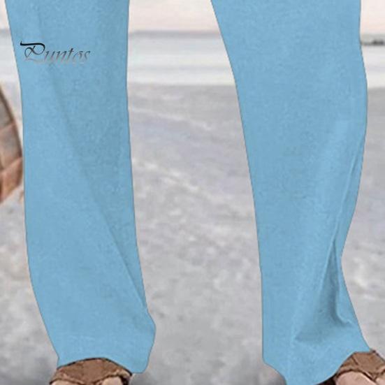 Herren Strandhose Weites Bein Gerade Dünne Seitentaschen Kordelzug Elastische Taille Einfarbig Gym Traning Jogging Jogginghose Lange Hose