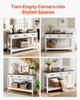 120 Cm Console Table, Farmhouse Desk Behind the Couch with Drawers and Bottom Storage Shelf, Wooden Rectangle Entrance Narrow Sofa Table for Hallway,