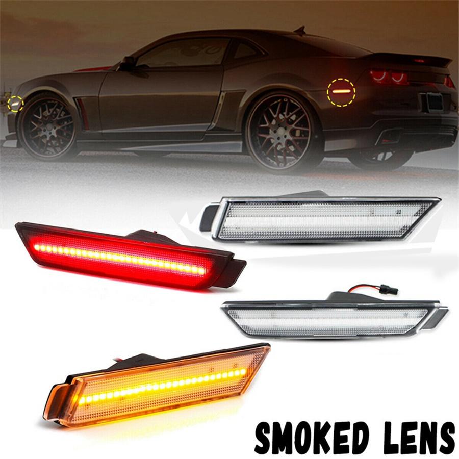 

For 2010-2015 Chevy Camaro Signal Light Smoked LED Side Marker Front & Rear
