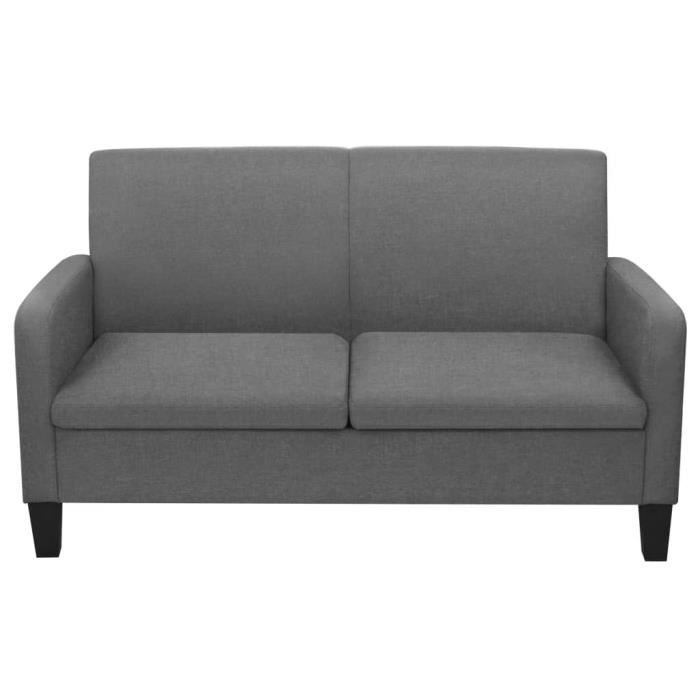 VidaXL Ensemble de canapés 2 pcs Tissu Gris foncé