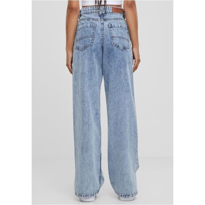 Jeans femme - Urban Classics - Fente large - Taille haute - Coupe droite - Denim robuste