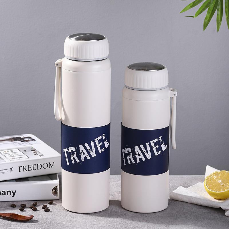 Palme Space Pot with Tea Net Hand Strap Stainless Steel Sports Thermos Cup Cup