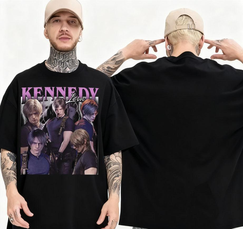 2025 Summer Limited Edition Leon S Kennedy Retro Graphic Tshirt Mens Fashion 100 Cotton Shortsleeved Y2k Harajuku Tshirt