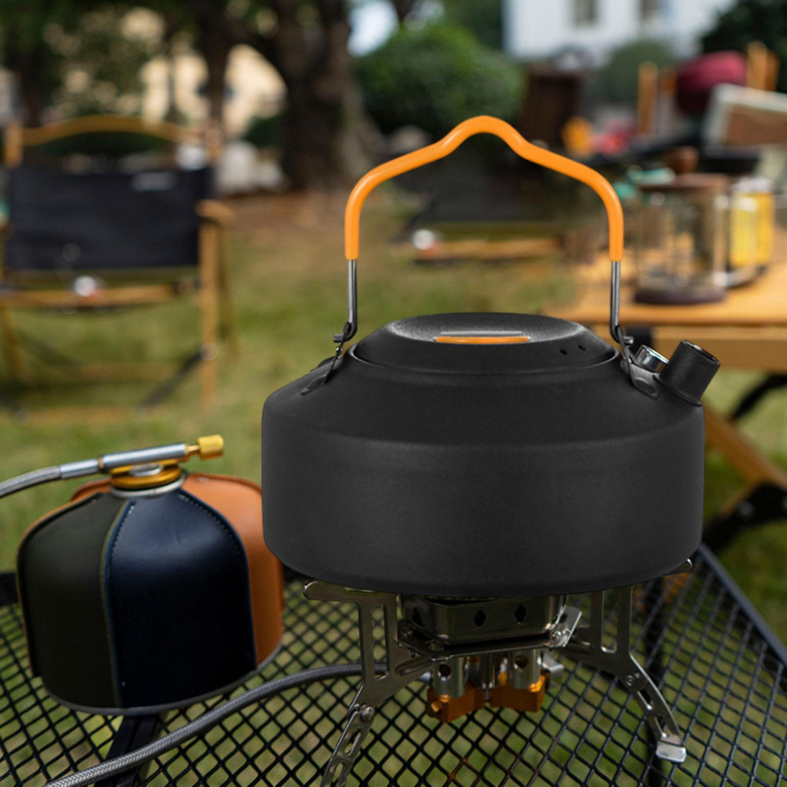 Stainless Steel Camping Tea Kettle for Outdoor Adventures Black