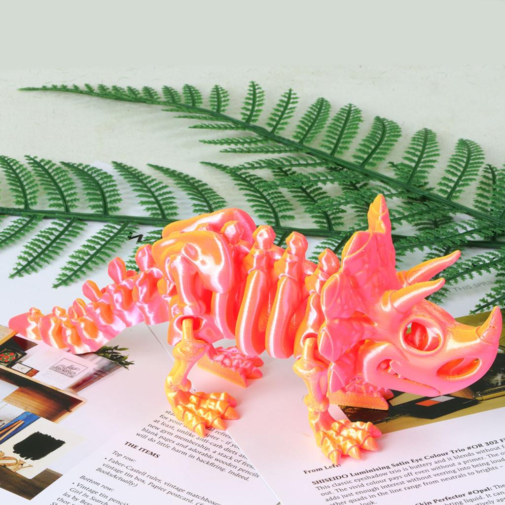 3D Printing Triceratops Skeleton Toy Model Joints Movable Simulation Dinosaur Triceratops Toys Desktop Decor Ornament Boy Gift