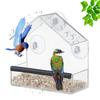 Bird Feeding Tray with Removable Suction Cup Sliding Design Transparent Acrylic Hanging Feeder for Garden Courtyard Wall Feeder