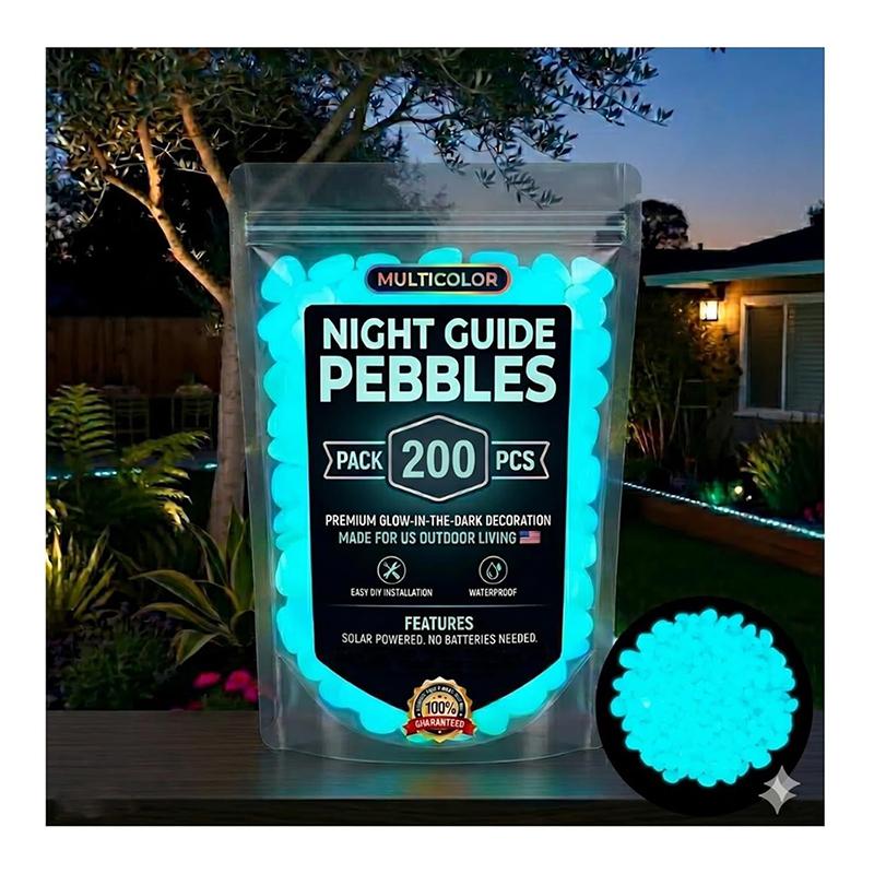 Outdoor Garden Luminous Stone Decor Colored Glowing Stone Glowing Bead Fish Tank Landscape Glowing Stone Decor Night Guide Stone