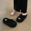 Fleece verdickte Baumwollpantoffeln Damen Herbst und Winter 2025 neue Mode vielseitige Baumwollpantoffeln Plüschschuhe Damenschuhe