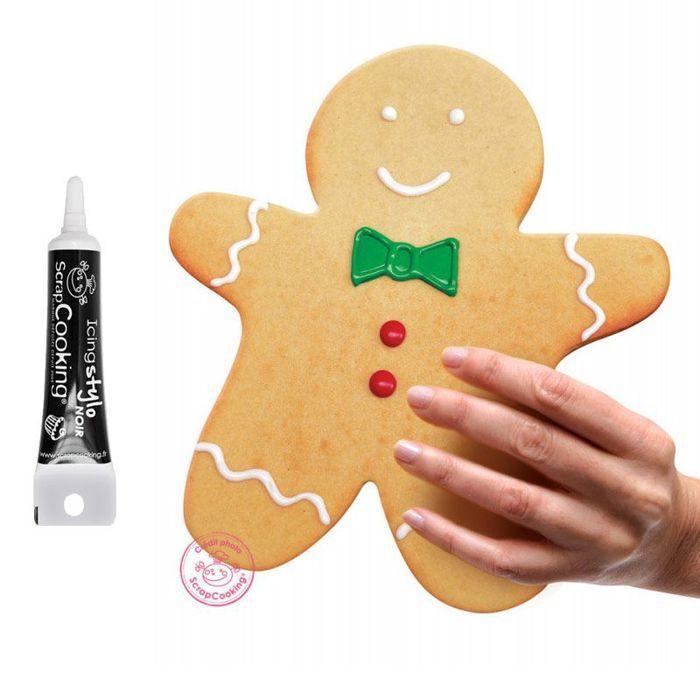 XXL Gingerbread Man Stainless Steel Pastry Cutter + Black Icing Pen