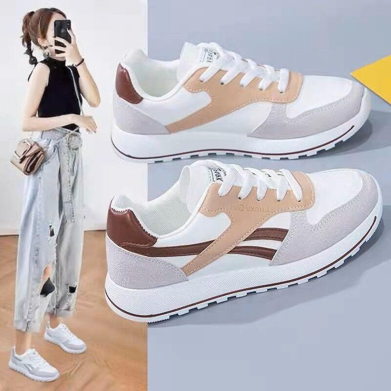 Forrest Gump shoes women's 2025 spring new high heels thick-soled versatile board shoes student little white sports shoes breathable